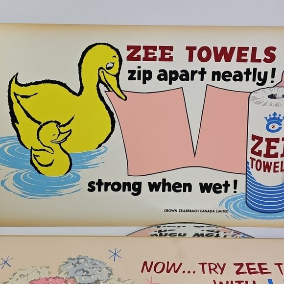 Vintage Advertising Signs 1950s - Zee Tissue Crown Zellerbach Canada Limited - Picture 7 of 13